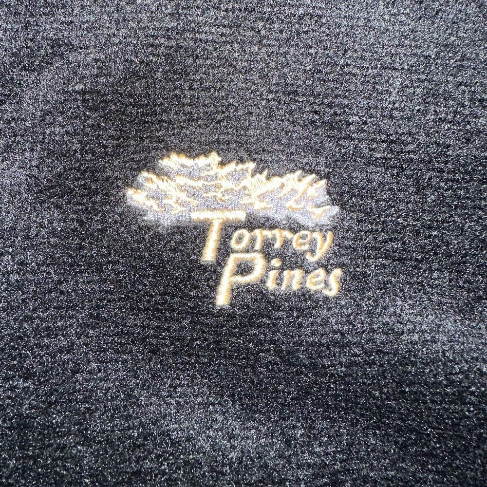 Straight Down Button Pullover Large Black Terry C… - image 3